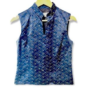 Hannah Hardy structured swirly embroidered metallic gold sleeveless #18D